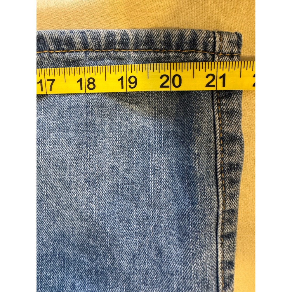 Forever 21 Womens Jean Cargo Denim Maxi Skirt Large Utility Pockets Back Slit - Picture 7 of 12
